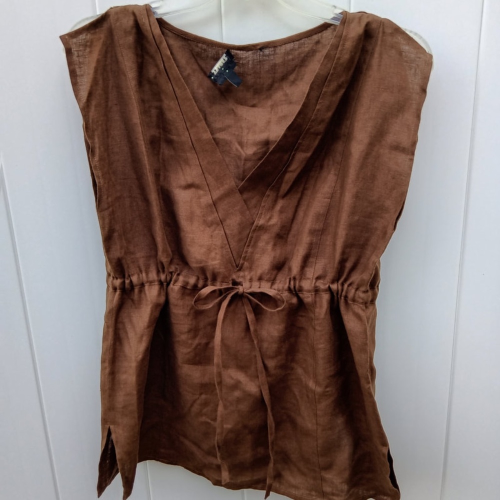 Talbot Tunic Top Waist Drawstring Pure Irish Linen ​Size 4